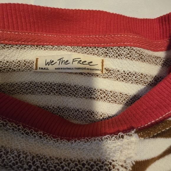 Free People Brown and Red Striped Sweatshirt - Picture 3 of 3